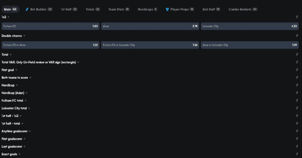 Sports Betting Betting Markets